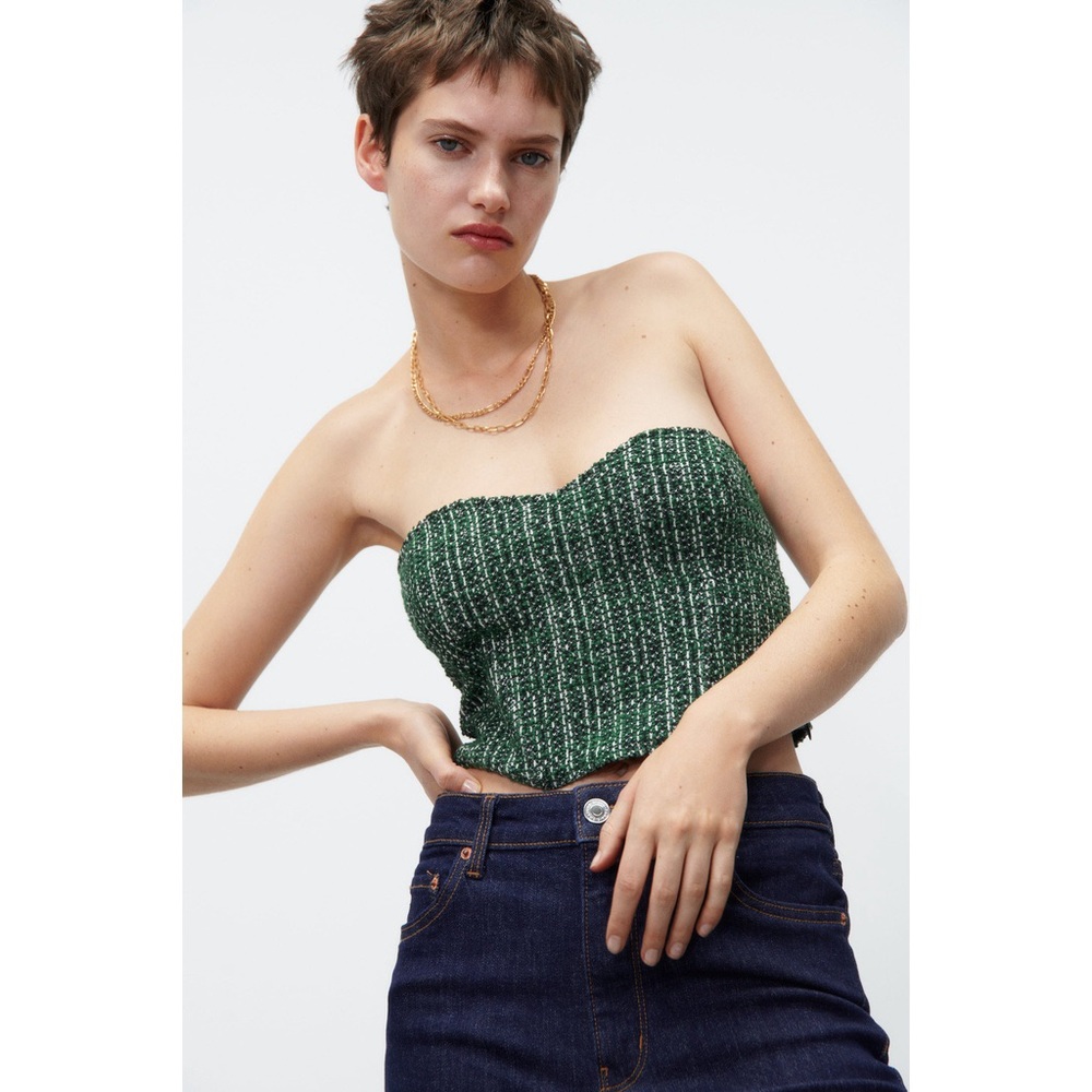 Zara Tweed Corset Top